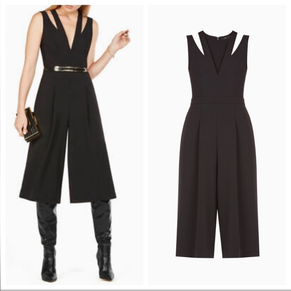 BCBG MAXAZRIA Black Ellis Cropped Jumpsuit / Romper